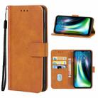 Leather Phone Case For Motorola Moto Defy 2021(Brown) - 1