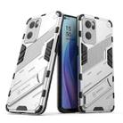 For OPPO Reno7 5G China Punk Armor 2 in 1 PC + TPU Shockproof Phone Case with Invisible Holder(White) - 1