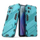 For OPPO Reno7 5G China Punk Armor 2 in 1 PC + TPU Shockproof Phone Case with Invisible Holder(Blue) - 1