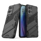 For OPPO Reno7 Pro 5G Punk Armor 2 in 1 PC + TPU Shockproof Phone Case with Invisible Holder(Black) - 1