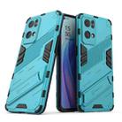 For OPPO Reno7 Pro 5G Punk Armor 2 in 1 PC + TPU Shockproof Phone Case with Invisible Holder(Blue) - 1