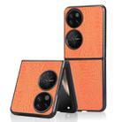 For Huawei P50 Pocket Crocodile Texture Folding Phone Case(Orange) - 1