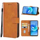 For OPPO A95 5G Leather Phone Case(Brown) - 1