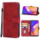 For OPPO F19s Leather Phone Case(Red) - 1