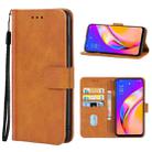 For OPPO F19s Leather Phone Case(Brown) - 1