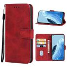 For OPPO Reno7 SE 5G Leather Phone Case(Red) - 1
