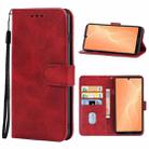 For Sharp Aquos Sense 4 Leather Phone Case(Red) - 1