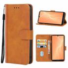 For Sharp Aquos Sense 4 Leather Phone Case(Brown) - 1