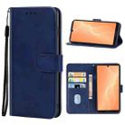 For Sharp Aquos Sense 4 Leather Phone Case(Blue) - 1