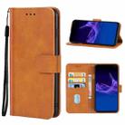 For Sharp Aquos Sense 4 Plus Leather Phone Case(Brown) - 1
