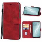 For Sharp Aquos Sense 4 Lite Leather Phone Case(Red) - 1