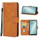 For Sharp Aquos Sense 4 Lite Leather Phone Case(Brown) - 1