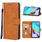 For Xiaomi Redmi Note 11 4G Global Leather Phone Case(Brown) - 1