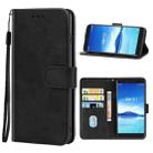 Leather Phone Case For Alcatel 7(Black) - 1