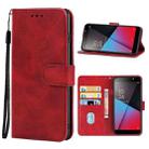 Leather Phone Case For Vodafone Smart N9 Lite(Red) - 1