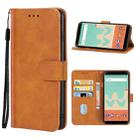 Leather Phone Case For Wiko View Go(Brown) - 1