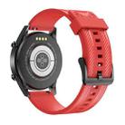 For Samsung Galaxy Watch 3 45mm / Suunto 9 Peak 22mm Carbon Fiber Silicone Watch Band(Red) - 1