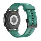 For Samsung Galaxy Watch 3 45mm / Suunto 9 Peak 22mm Carbon Fiber Silicone Watch Band(Green) - 1