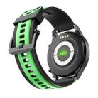 For Samsung Galaxy Watch 3 45mm / Suunto 9 Peak 22mm Contrast Color Silicone Watch Band(Black Fluorescent Green) - 1