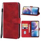 Leather Phone Case For OnePlus Nord 2 5G(Red) - 1