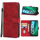 Leather Phone Case For OPPO Realme Narzo 50A(Red) - 1