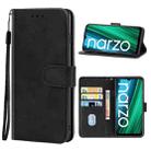 Leather Phone Case For OPPO Realme Narzo 50A(Black) - 1