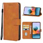 Leather Phone Case For Redmi Note 10 4G India / Note 10S(Brown) - 1