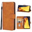 Leather Phone Case For Xiaomi Poco M3(Brown) - 1