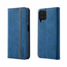 For Samsung Galaxy A22 4G Splicing Skin Feel Magnetic Leather Phone Case(Blue) - 1