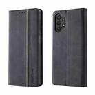 For Samsung Galaxy A32 4G Splicing Skin Feel Magnetic Leather Phone Case(Black) - 1