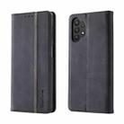 For Samsung Galaxy A32 5G Splicing Skin Feel Magnetic Leather Phone Case(Black) - 1