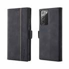 For Samsung Galaxy Note20 Splicing Skin Feel Magnetic Leather Phone Case(Black) - 1