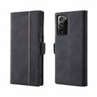 For Samsung Galaxy Note20 Ultra Splicing Skin Feel Magnetic Leather Phone Case(Black) - 1