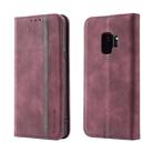 For Samsung Galaxy S9 Splicing Skin Feel Magnetic Leather Phone Case(Wine Red) - 1