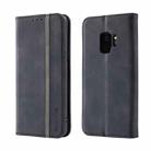 For Samsung Galaxy S9 Splicing Skin Feel Magnetic Leather Phone Case(Black) - 1