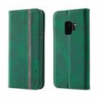 For Samsung Galaxy S9 Splicing Skin Feel Magnetic Leather Phone Case(Green) - 1