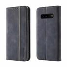 For Samsung Galaxy S10 Splicing Skin Feel Magnetic Leather Phone Case(Black) - 1