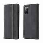 For Samsung Galaxy S20 FE Splicing Skin Feel Magnetic Leather Phone Case(Black) - 1