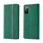 For Samsung Galaxy S20 FE Splicing Skin Feel Magnetic Leather Phone Case(Green) - 1