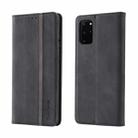For Samsung Galaxy S20+ Splicing Skin Feel Magnetic Leather Phone Case(Black) - 1