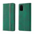 For Samsung Galaxy S20+ Splicing Skin Feel Magnetic Leather Phone Case(Green) - 1