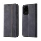 For Samsung Galaxy S20 Ultra Splicing Skin Feel Magnetic Leather Phone Case(Black) - 1