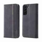 For Samsung Galaxy S21 5G Splicing Skin Feel Magnetic Leather Phone Case(Black) - 1