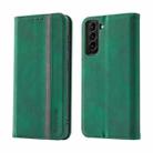 For Samsung Galaxy S21 5G Splicing Skin Feel Magnetic Leather Phone Case(Green) - 1