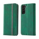 For Samsung Galaxy S21+ 5G Splicing Skin Feel Magnetic Leather Phone Case(Green) - 1