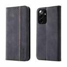 For Samsung Galaxy S21 Ultra 5G Splicing Skin Feel Magnetic Leather Phone Case(Black) - 1