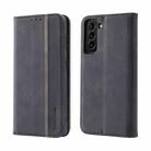 For Samsung Galaxy S22 5G Splicing Skin Feel Magnetic Leather Phone Case(Black) - 1