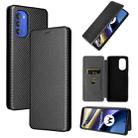 For Motorola Moto G51 5G Carbon Fiber Texture Flip Leather Phone Case(Black) - 1