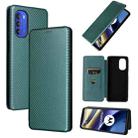 For Motorola Moto G51 5G Carbon Fiber Texture Flip Leather Phone Case(Green) - 1