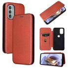 For Motorola Moto G31 / G41 Carbon Fiber Texture Flip Leather Phone Case(Brown) - 1